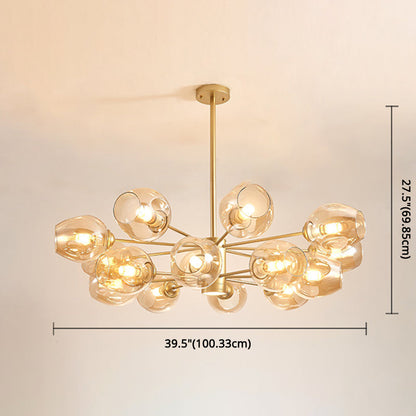 Isabelle Globe Glass Chandelier Modern Sputnik Pendant