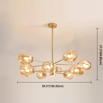 Isabelle Globe Glass Chandelier Modern Sputnik Pendant