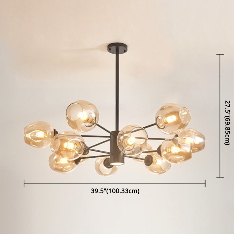 Isabelle Globe Glass Chandelier Modern Sputnik Pendant