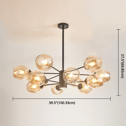 Isabelle Globe Glass Chandelier Modern Sputnik Pendant