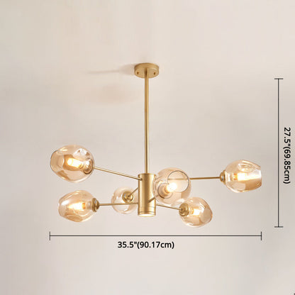 Isabelle Globe Glass Chandelier Modern Sputnik Pendant