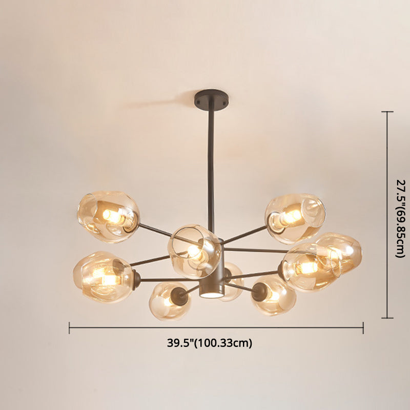 Isabelle Globe Glass Chandelier Modern Sputnik Pendant