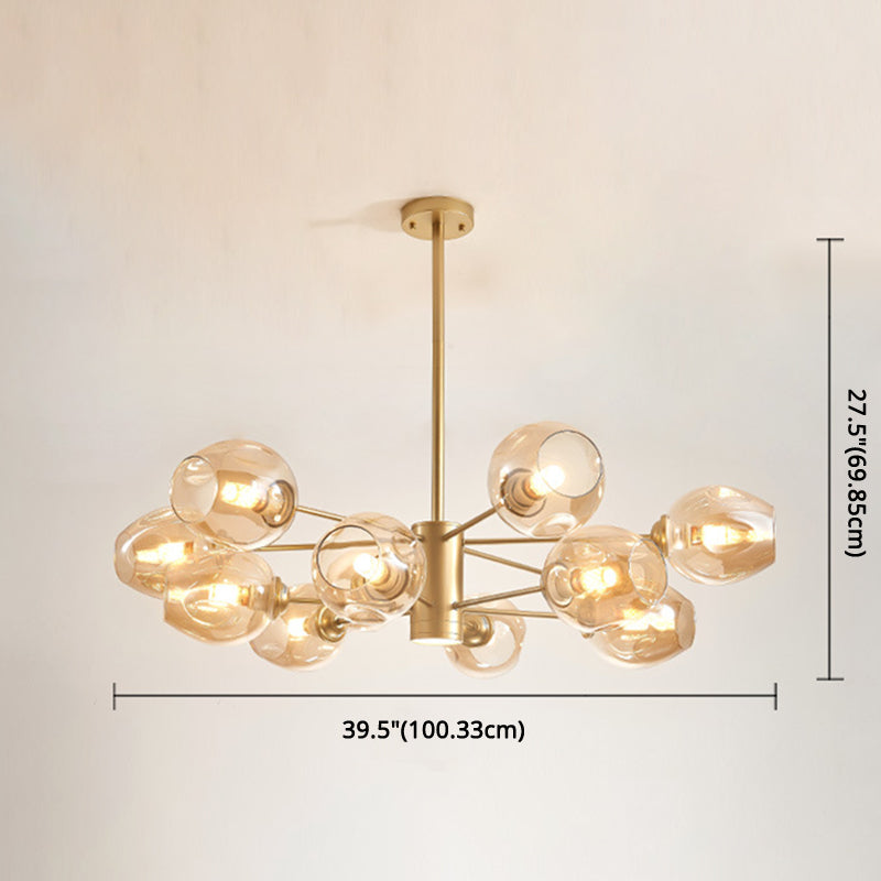 Isabelle Globe Glass Chandelier Modern Sputnik Pendant