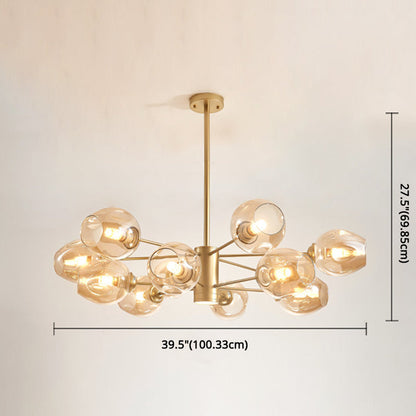 Isabelle Globe Glass Chandelier Modern Sputnik Pendant