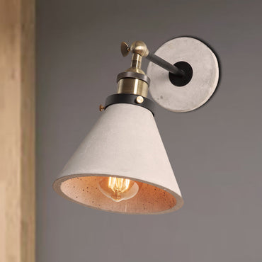 Elise Industrial Wall Lamp with Adjustable Grey Metal Shade