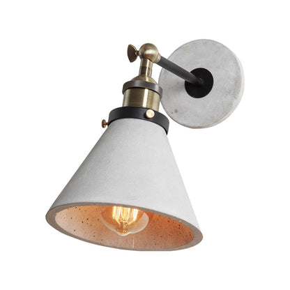 Elise Industrial Wall Lamp with Adjustable Grey Metal Shade