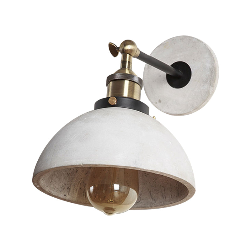 Elise Industrial Wall Lamp with Adjustable Grey Metal Shade