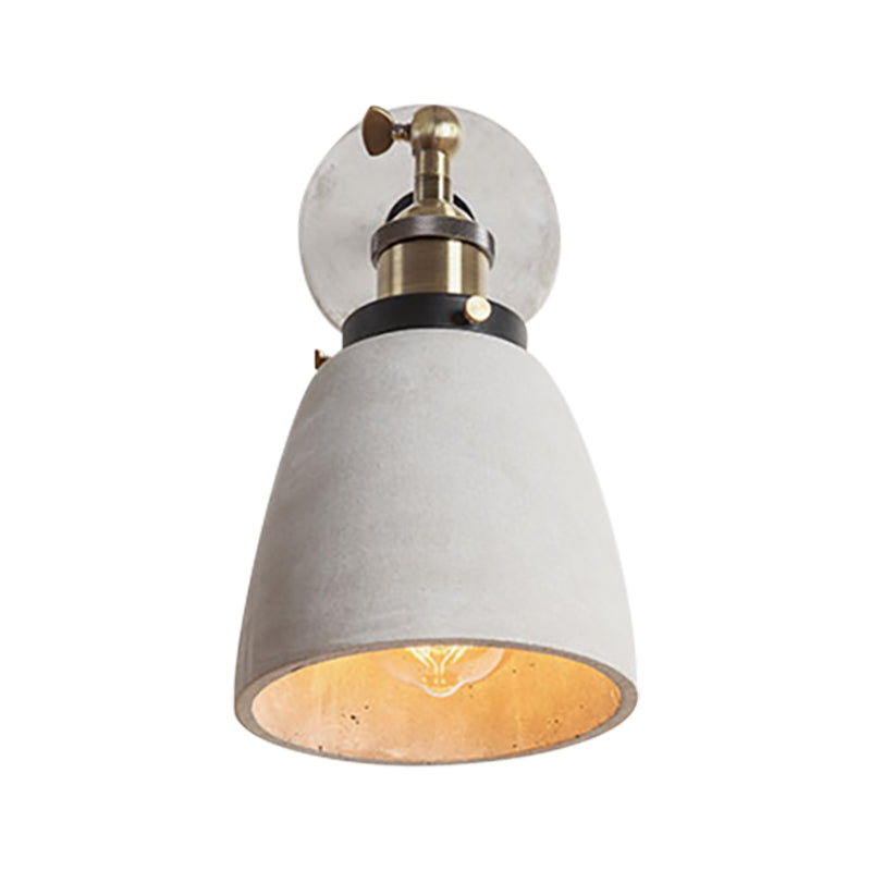 Elise Industrial Wall Lamp with Adjustable Grey Metal Shade