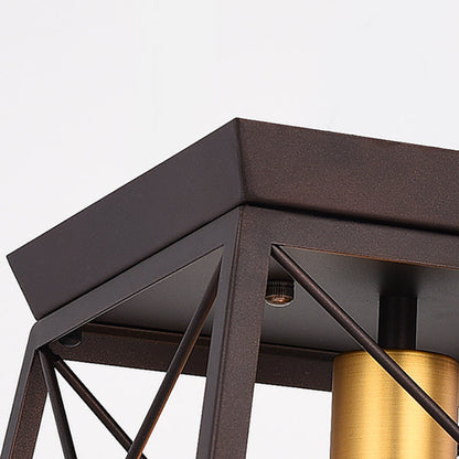 Gabrielle Industrial Square Frame Metal Flush Ceiling Light