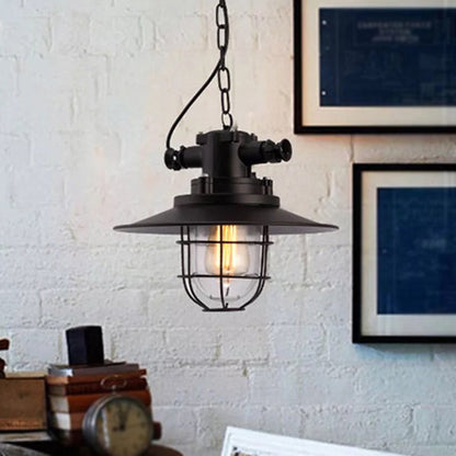 Élise Caged Glass Pendant Light Bronze Black Industrial