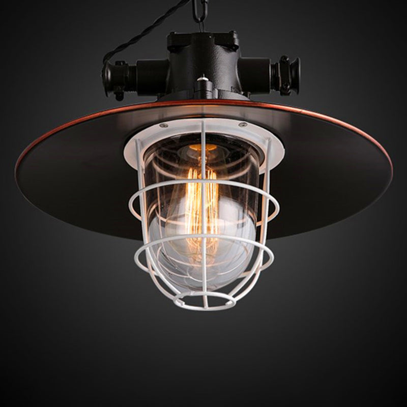 Élise Caged Glass Pendant Light Bronze Black Industrial