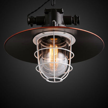 Élise Caged Glass Pendant Light Bronze Black Industrial
