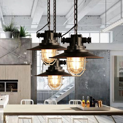 Élise Caged Glass Pendant Light Bronze Black Industrial
