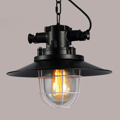 Élise Caged Glass Pendant Light Bronze Black Industrial