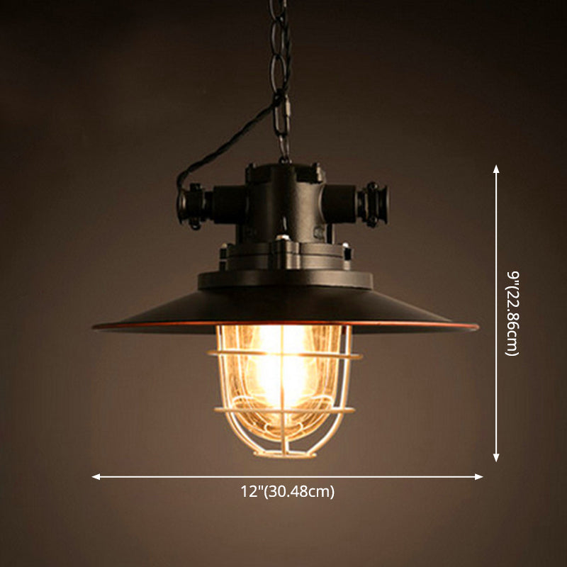Élise Caged Glass Pendant Light Bronze Black Industrial