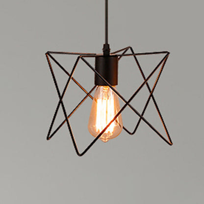 Manon Cage Pendant Light Black Industrial Single Bulb