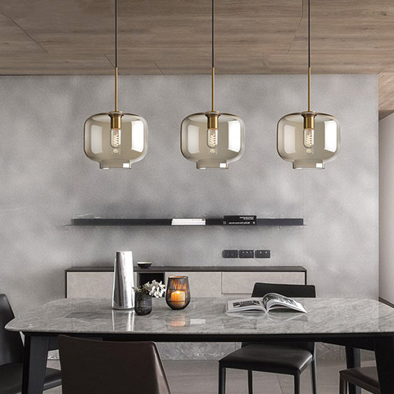 Élise Cognac Glass Modern Pendant Ceiling Light