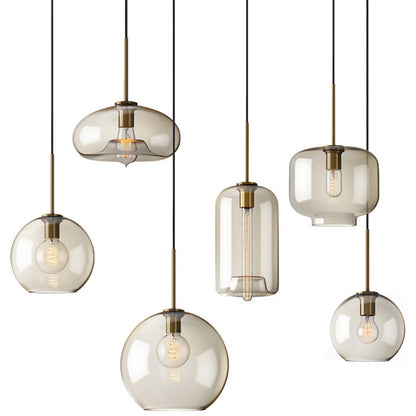 Élise Cognac Glass Modern Pendant Ceiling Light