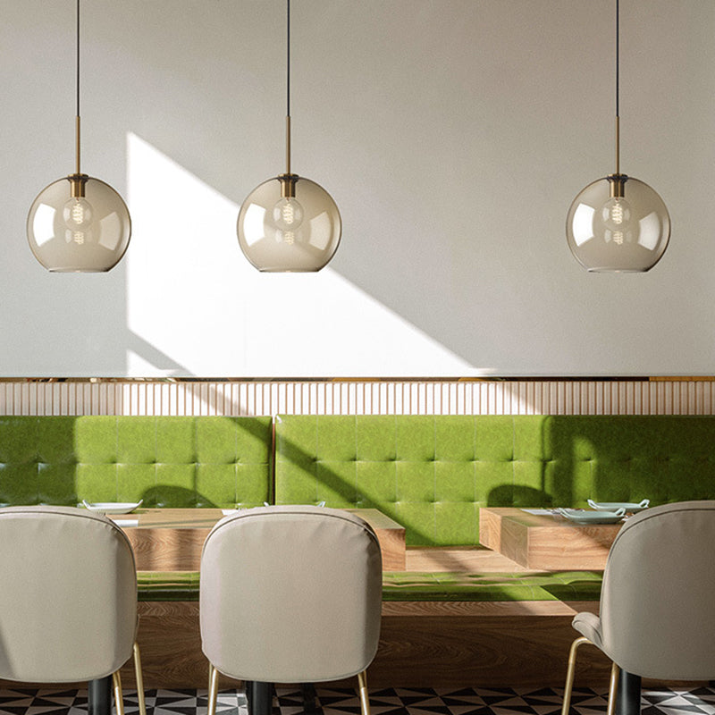 Élise Cognac Glass Modern Pendant Ceiling Light