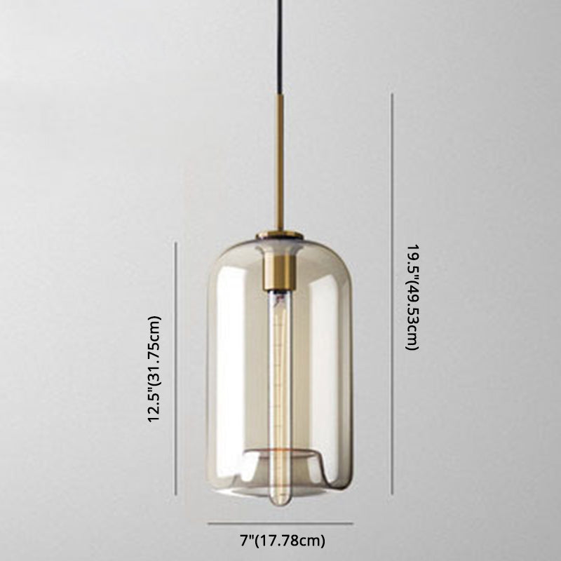 Élise Cognac Glass Modern Pendant Ceiling Light