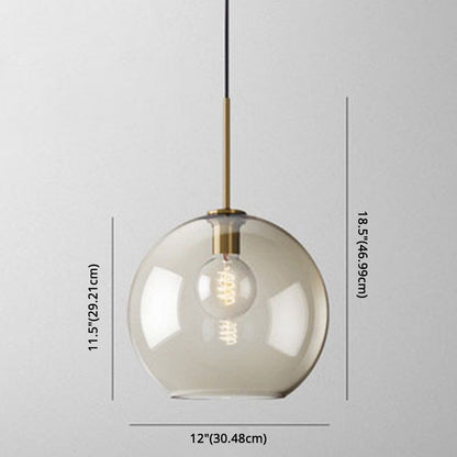 Élise Cognac Glass Modern Pendant Ceiling Light