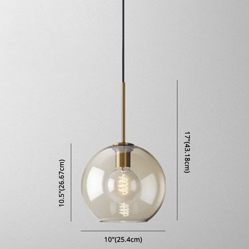 Élise Cognac Glass Modern Pendant Ceiling Light