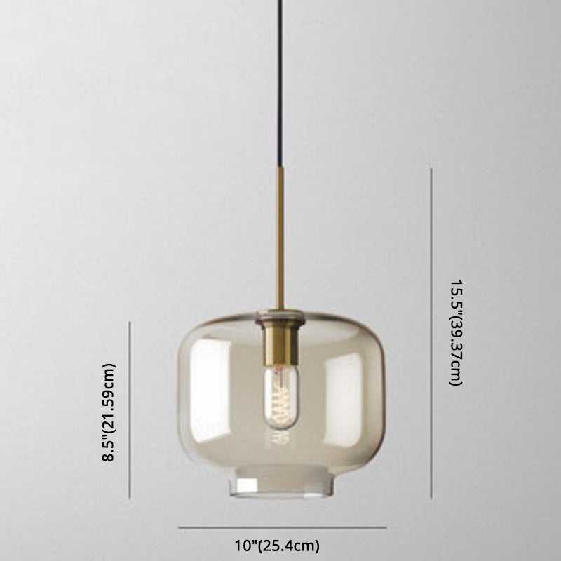 Élise Cognac Glass Modern Pendant Ceiling Light