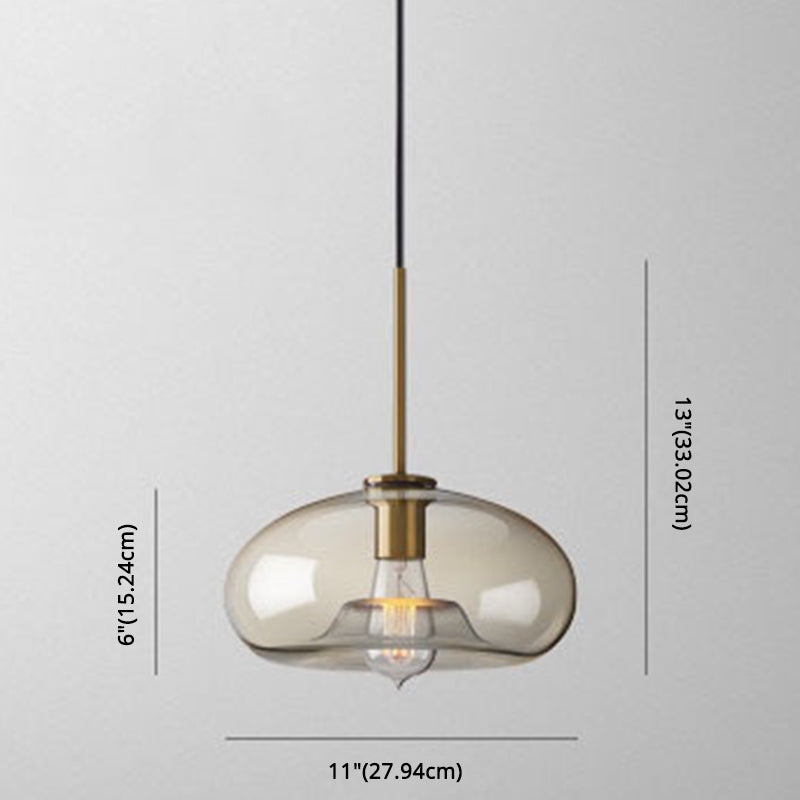 Élise Cognac Glass Modern Pendant Ceiling Light