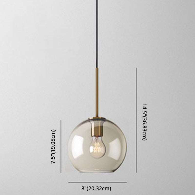 Élise Cognac Glass Modern Pendant Ceiling Light