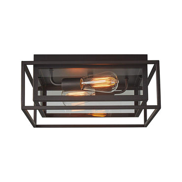 Valérie Vintage Square Frame Glass Flush Ceiling Light