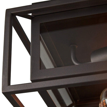 Valérie Vintage Square Frame Glass Flush Ceiling Light