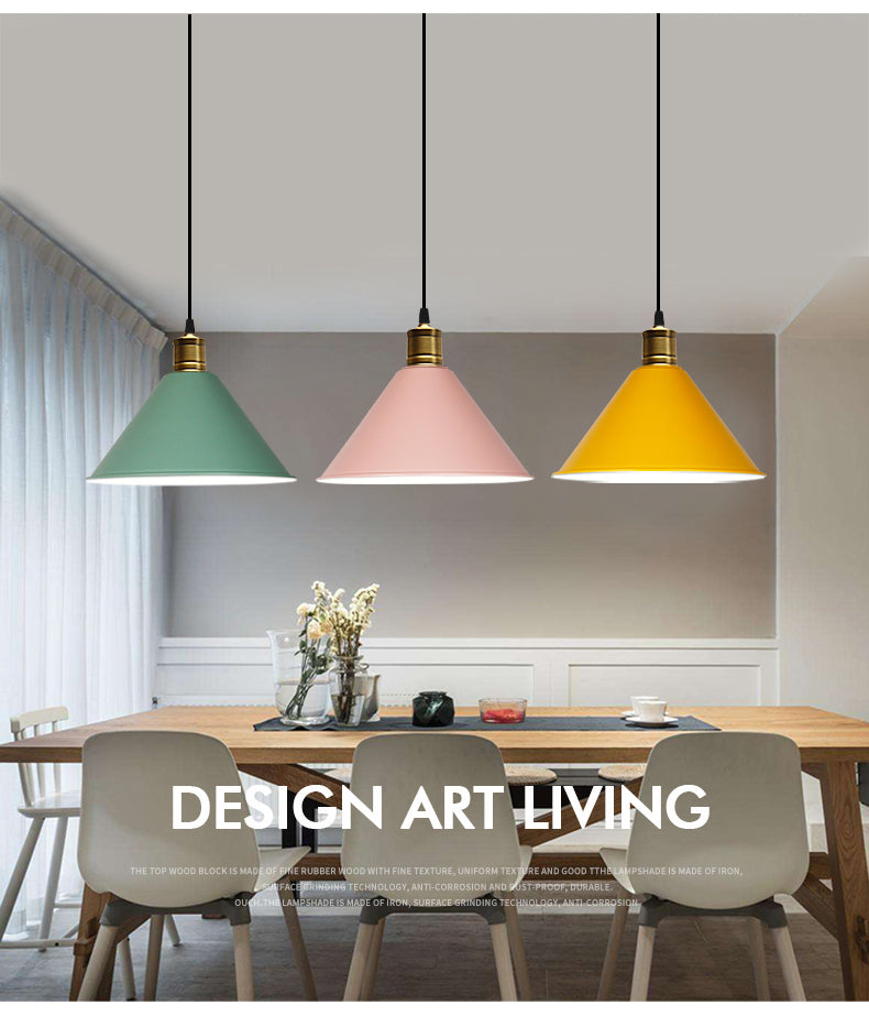 Elise Tapered Nordic Pendant Light Modern Color Hanging Lamp