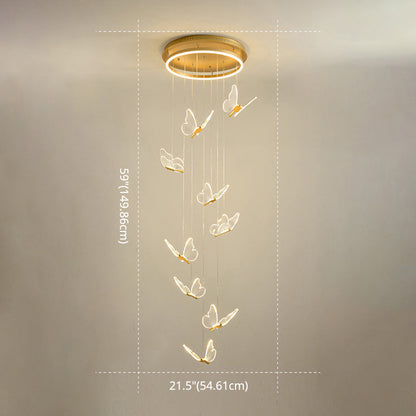 Élise Butterfly Spiral LED Pendant Light