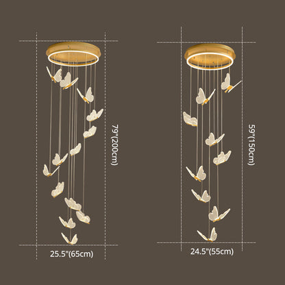 Élise Butterfly Spiral LED Pendant Light