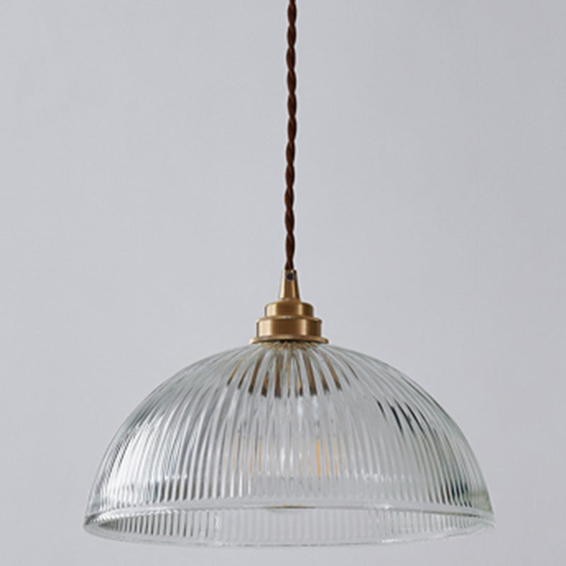 Gabrielle Ribbed Glass Bowl Pendant Light