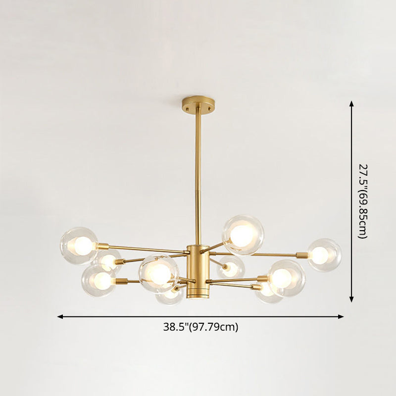 Adèle Globe Glass Suspension Chandelier Modern Corridor Light