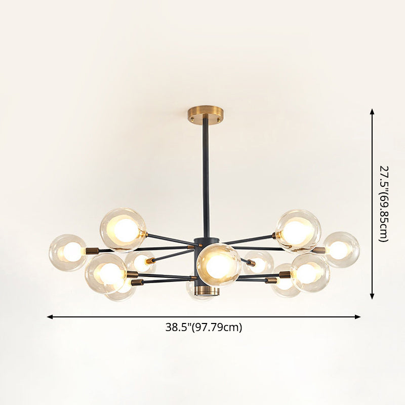 Adèle Globe Glass Suspension Chandelier Modern Corridor Light