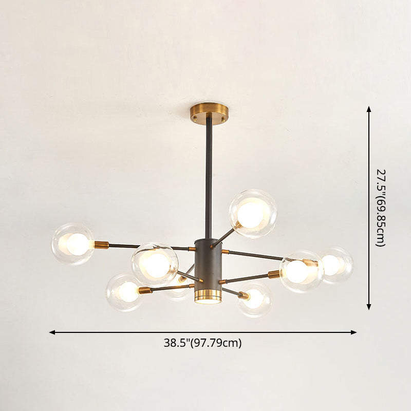 Adèle Globe Glass Suspension Chandelier Modern Corridor Light