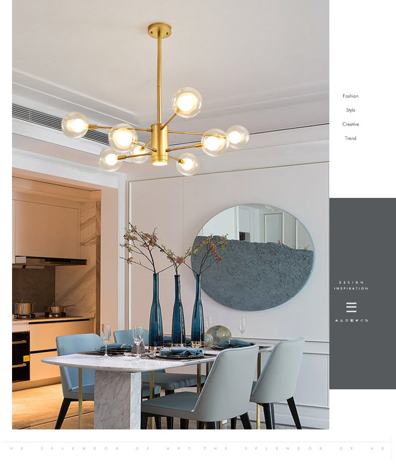 Adèle Globe Glass Suspension Chandelier Modern Corridor Light