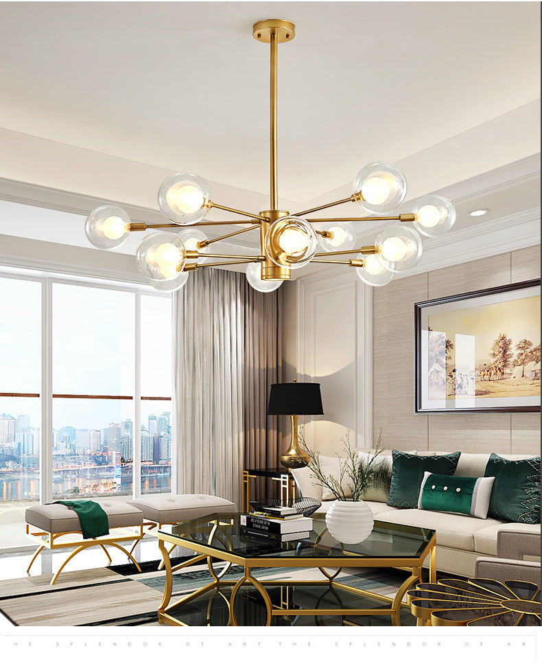 Adèle Globe Glass Suspension Chandelier Modern Corridor Light