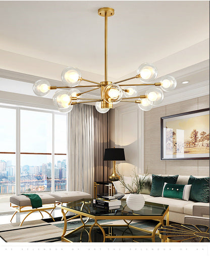 Adèle Globe Glass Suspension Chandelier Modern Corridor Light