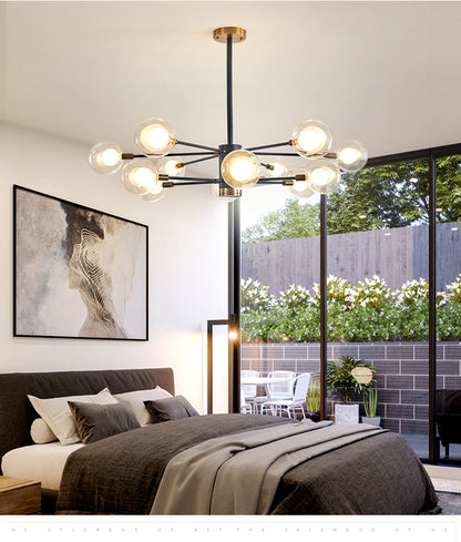 Adèle Globe Glass Suspension Chandelier Modern Corridor Light
