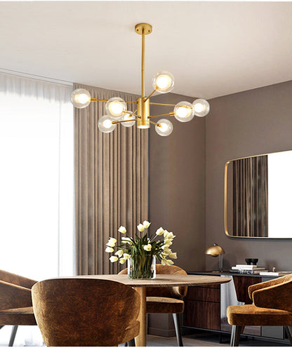 Adèle Globe Glass Suspension Chandelier Modern Corridor Light