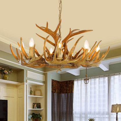 Geneviève Rustic Deer Antler Candelabra Chandelier Pendant