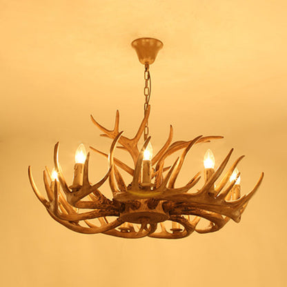 Geneviève Rustic Deer Antler Candelabra Chandelier Pendant