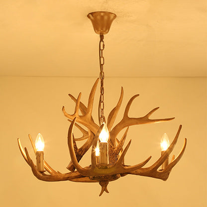 Geneviève Rustic Deer Antler Candelabra Chandelier Pendant