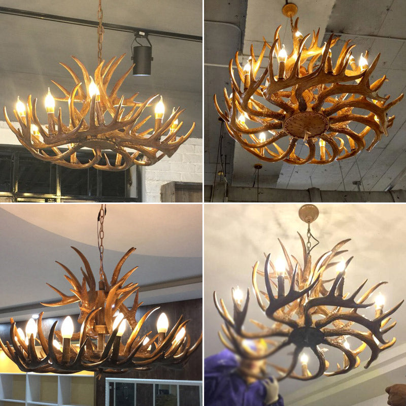 Geneviève Rustic Deer Antler Candelabra Chandelier Pendant