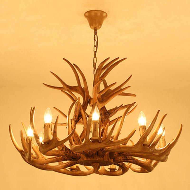 Geneviève Rustic Deer Antler Candelabra Chandelier Pendant
