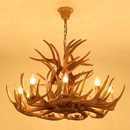 Geneviève Rustic Deer Antler Candelabra Chandelier Pendant