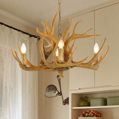 Geneviève Rustic Deer Antler Candelabra Chandelier Pendant